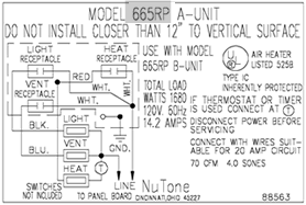 Ventilateur luminaire avec chauffage NuTone