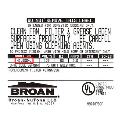 Hotte de cuisinière sous-armoires Broan