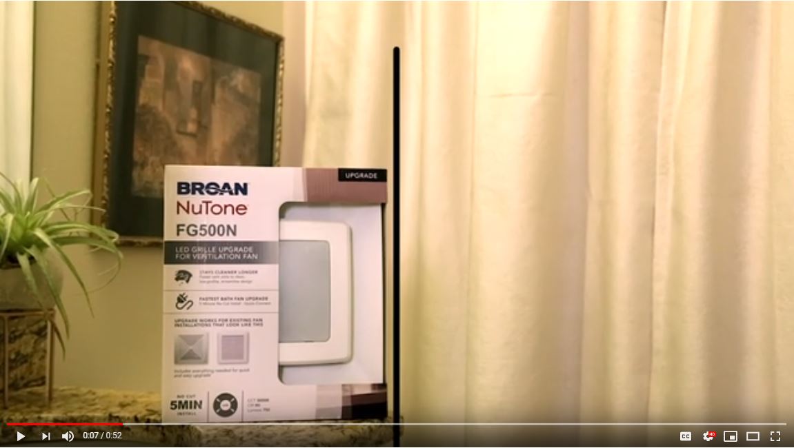 Installing the NuTone FG500N Upgrade Grill with LED Light for Bathroom Ventilation Fans